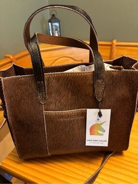 Portland Leather Hair on Hide Zipper Lola Crossbody - NEW